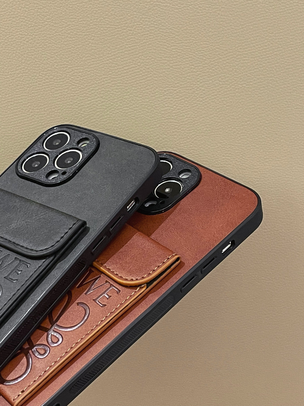 Luxury iPhone Case With Card Holder Black
