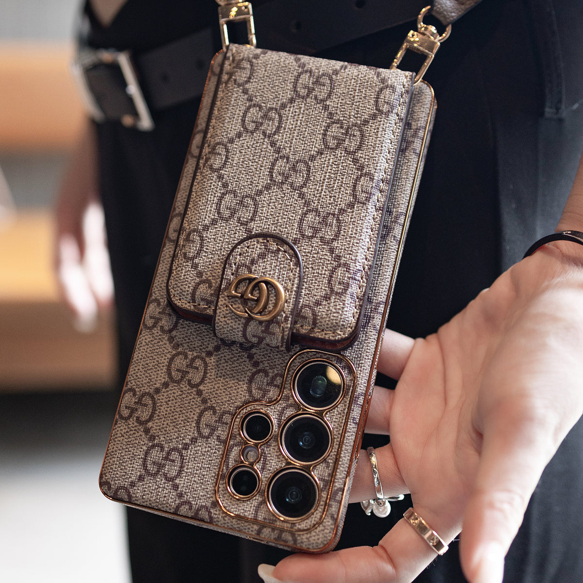 Premium Pattern Crossbody Phone Case with Detachable Strap