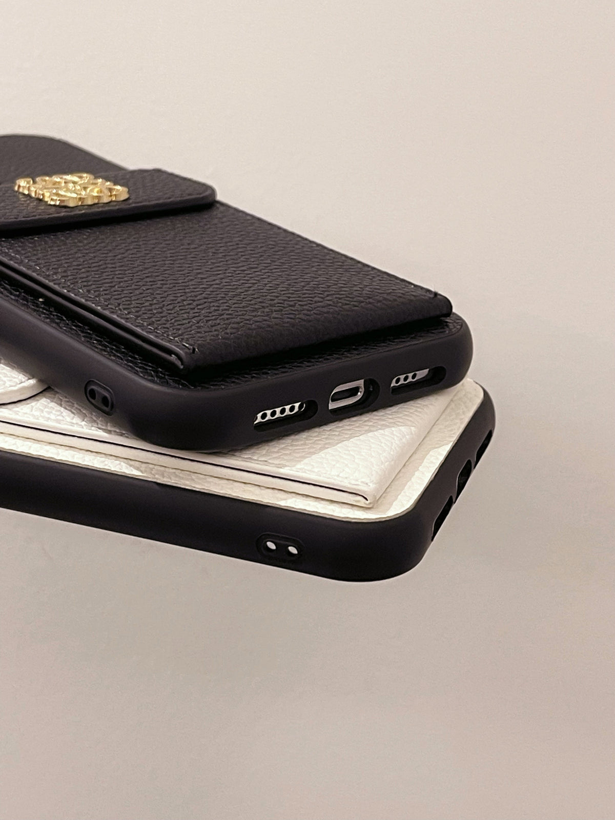 Luxury iPhone Case With Card Holder Black