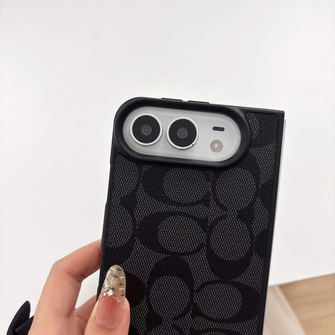 Designer Inspired Duo Phone Case – Brown / Black Monogram (iPhone)