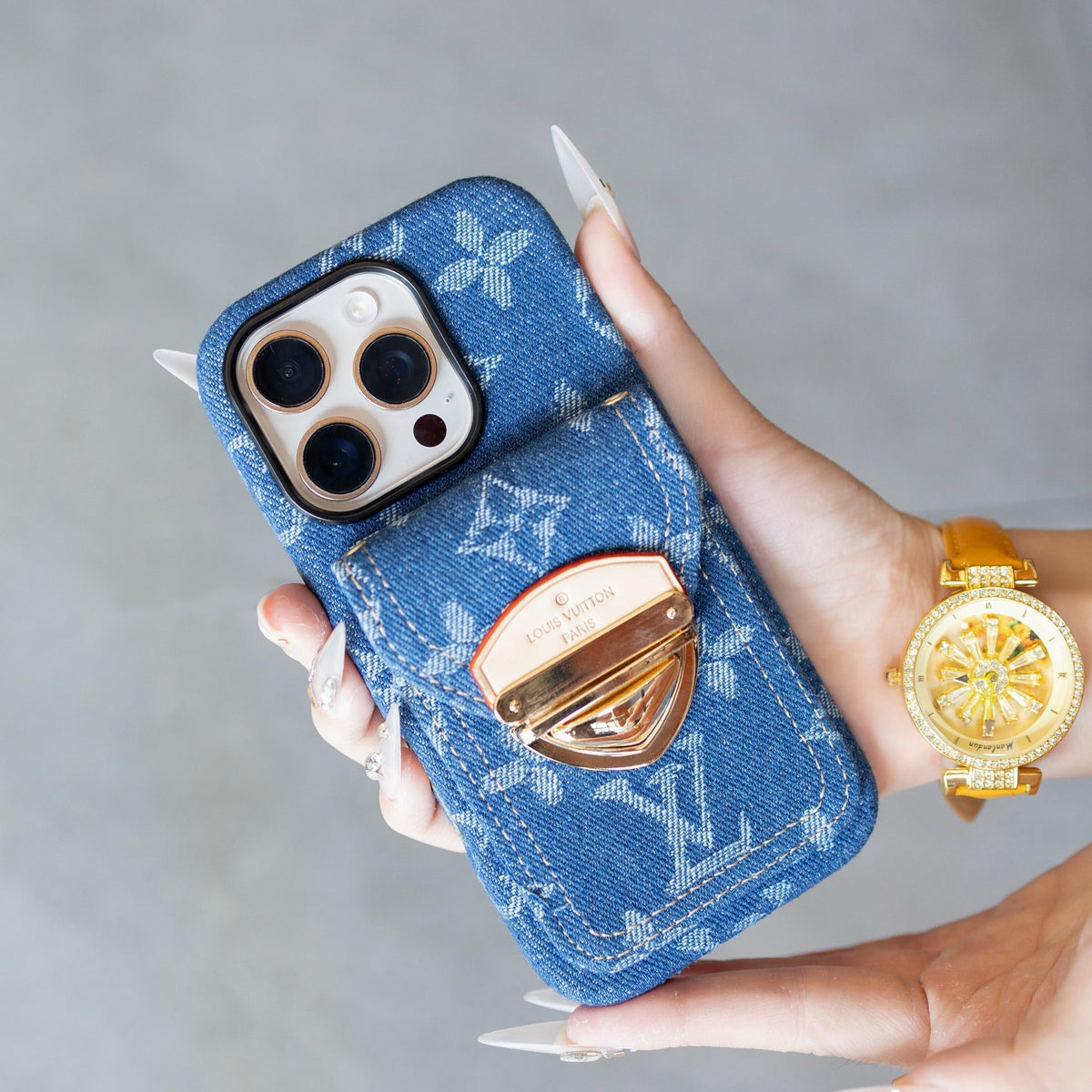 Neue klassische luxuriöse Kartenhalter-Handyhülle 06