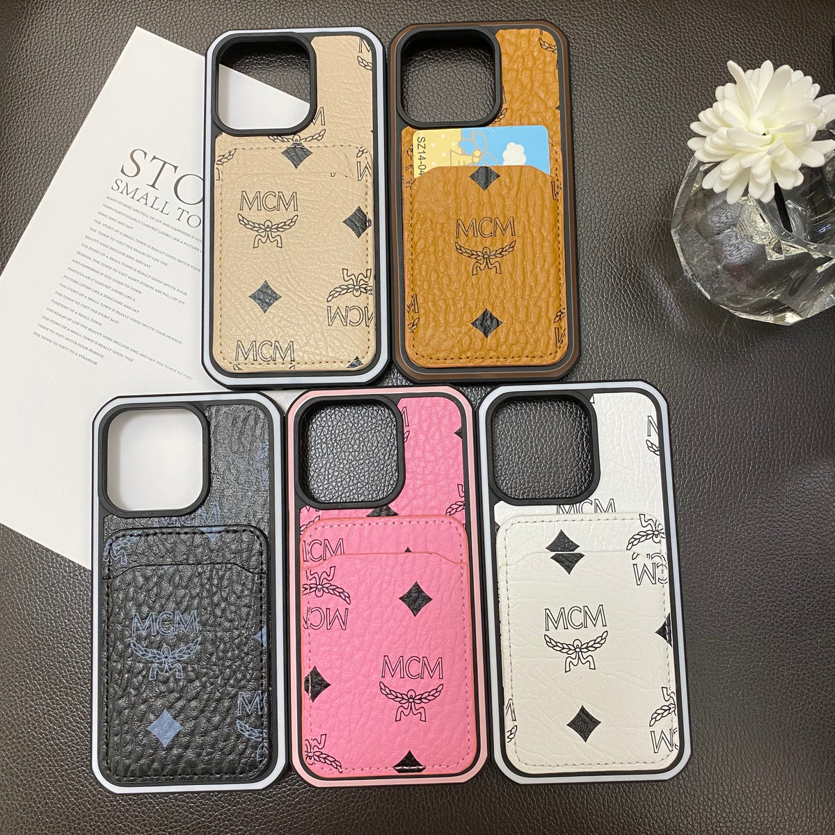 MCM iPhone Case With Card Holder  Yellow
