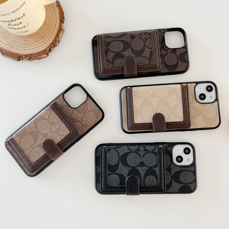 Custodia classica per iPhone con portafoglio e tracolla, bianca - XK240402