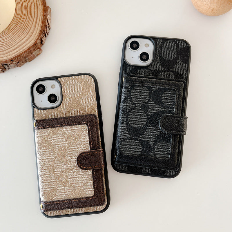 Custodia classica per iPhone con portafoglio e tracolla, bianca - XK240402