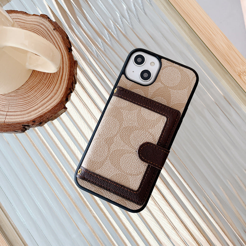 Custodia classica per iPhone con portafoglio e tracolla, bianca - XK240402