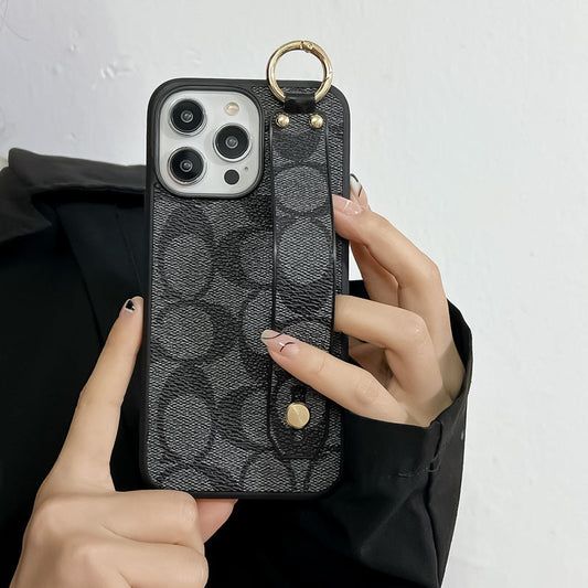 Klassische iPhone Hülle mit Halter Schwarz-SW240330