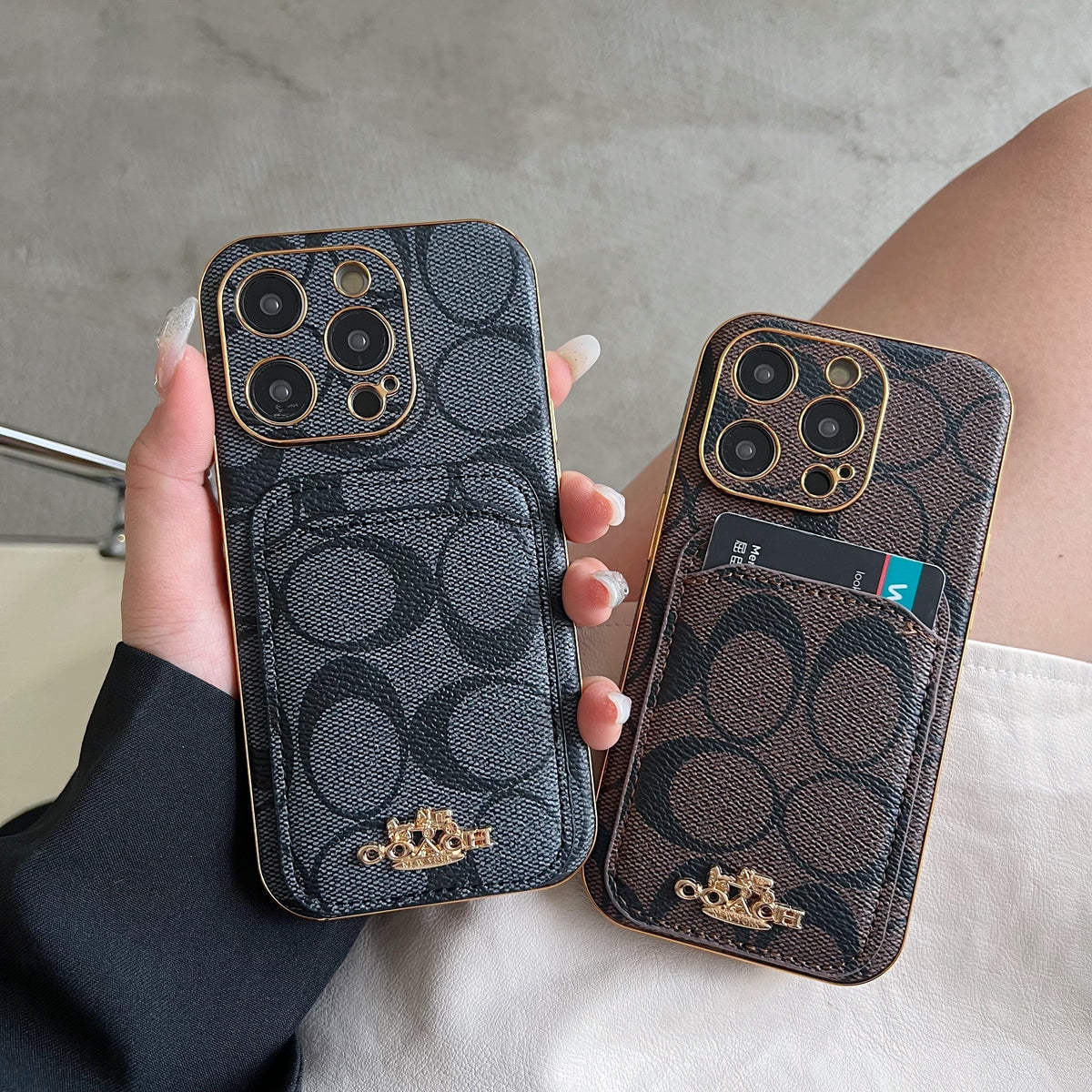Klassische iPhone-Hülle mit Kartenfach Schwarz