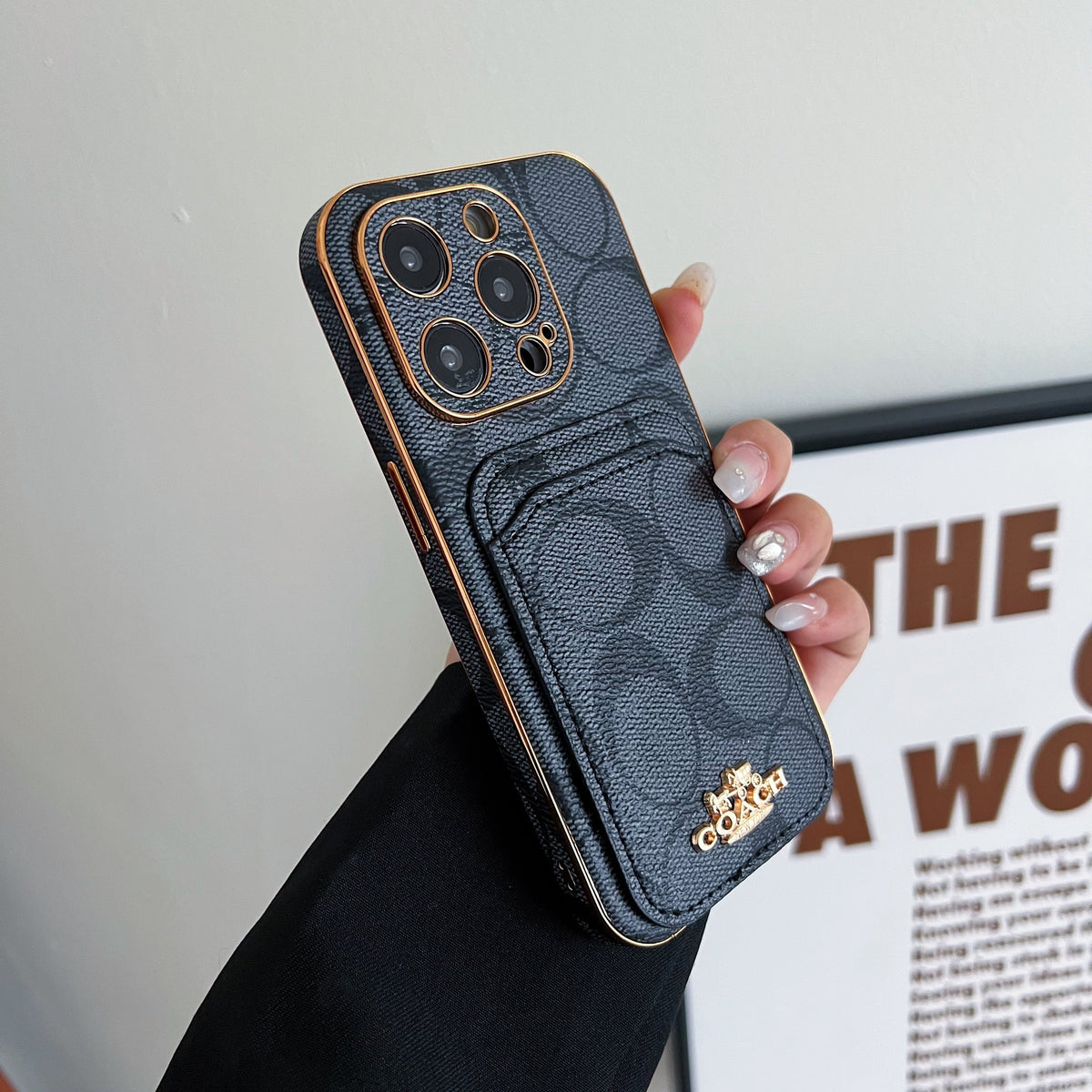Klassische iPhone-Hülle mit Kartenfach Schwarz
