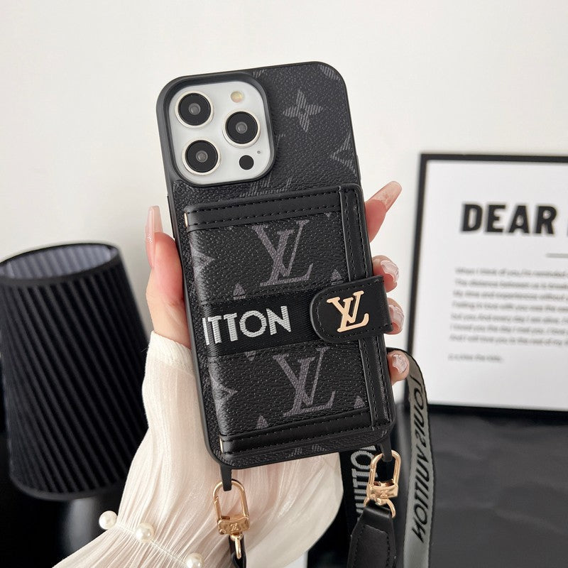 Luxus Kartentasche Kette Schwarz & Weiß iPhone Hülle