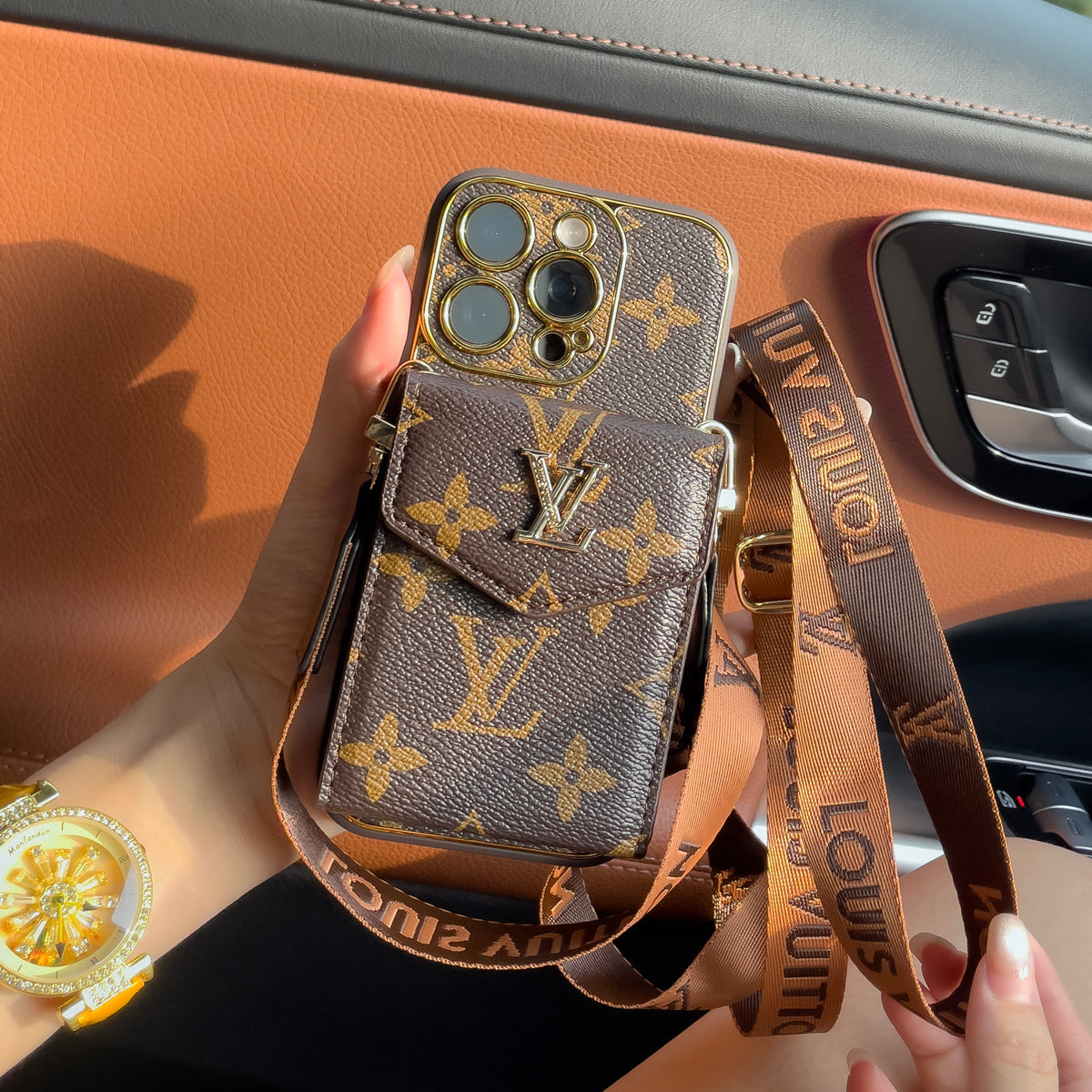Custodia per iPhone con porta carte di lusso classico