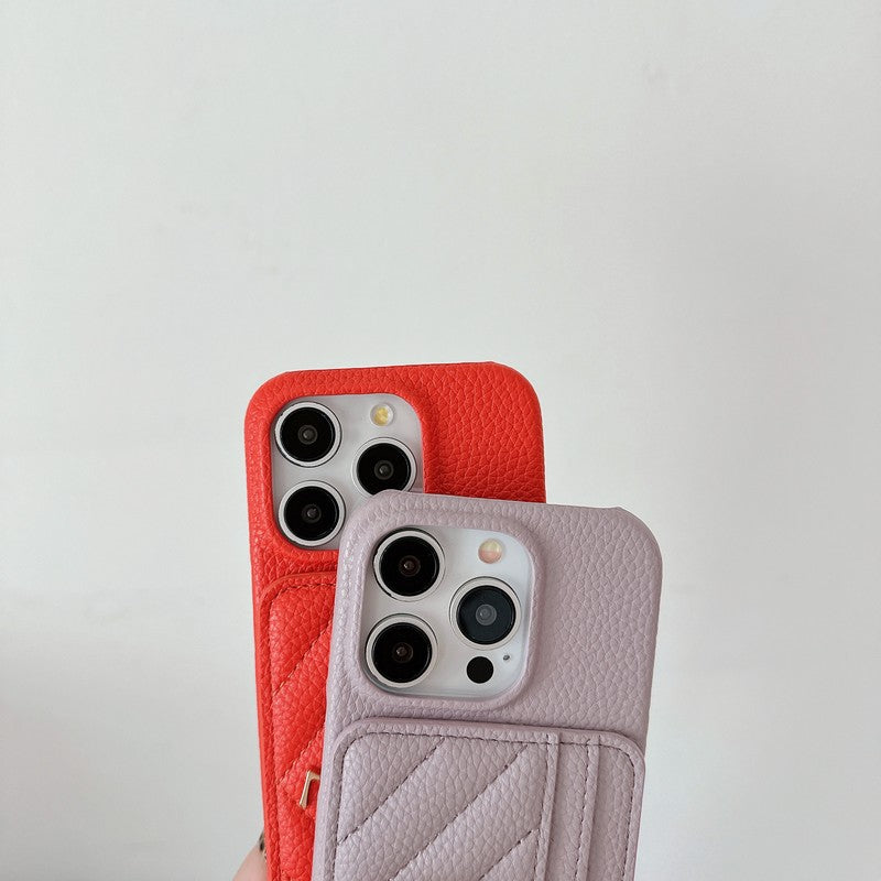 Custodia in pelle per iPhone con porta carte Saint