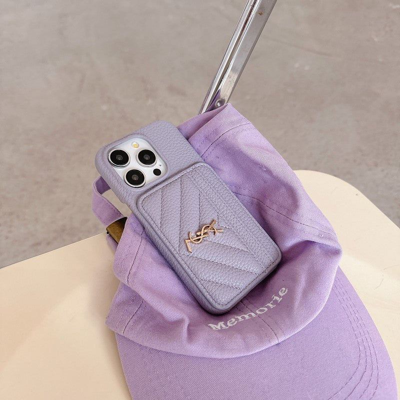 Custodia in pelle per iPhone con porta carte Saint