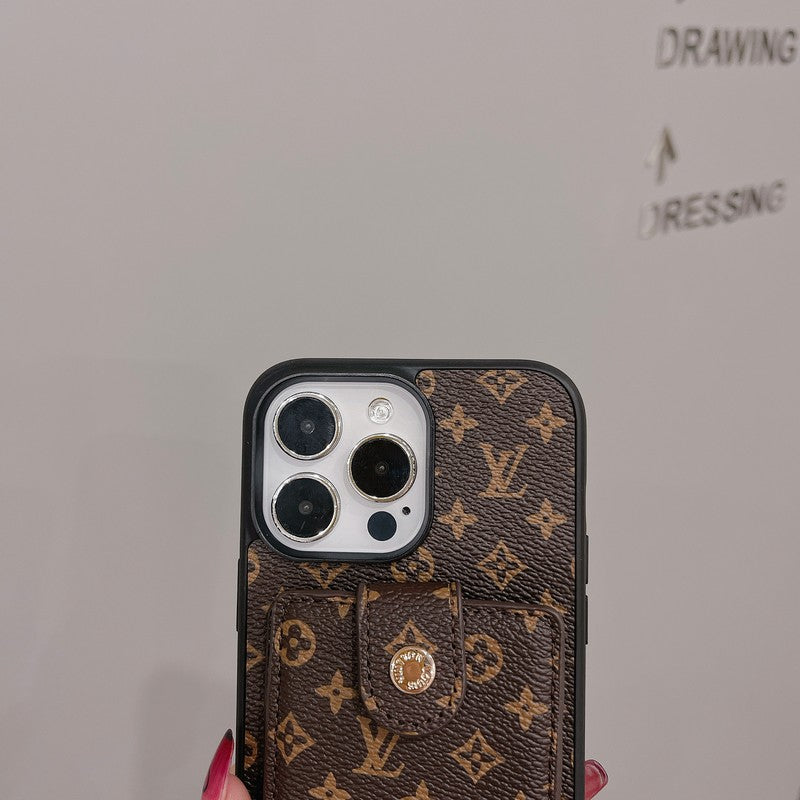Luxus Kartenetui Klassische Farbe iPhone Hülle