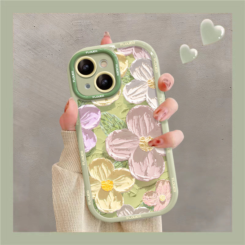 Oil Painting Flower iPhone Cream Case