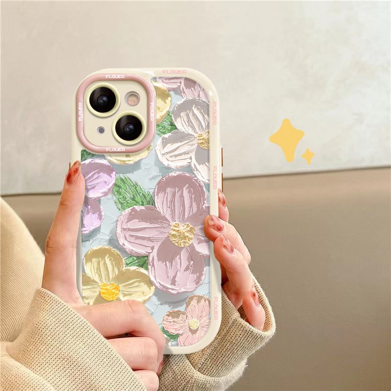 Oil Painting Flower iPhone Cream Case