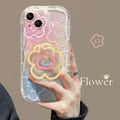 Ins Hot Smiling Face Flower Holder iPhone Case
