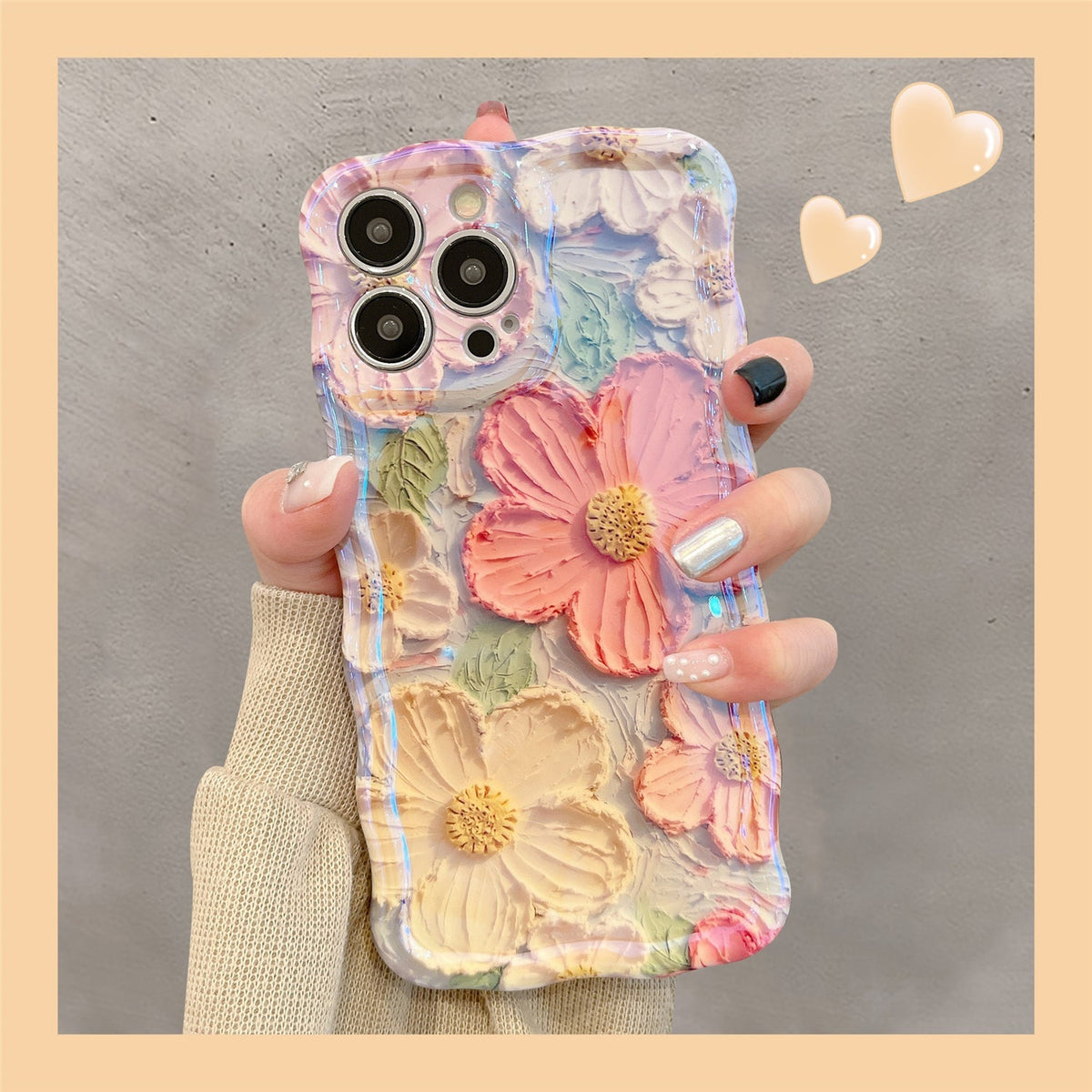 Ins Hot Colorful Oil Painting Flower iPhone Case