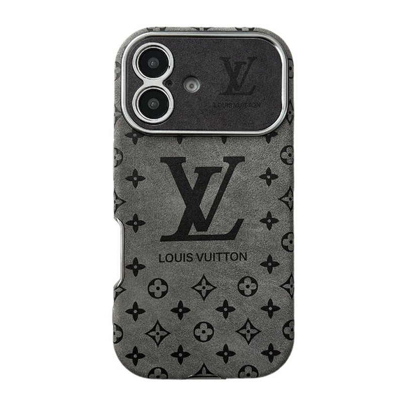 Custodia per iPhone in pelle di lusso color marrone e nero