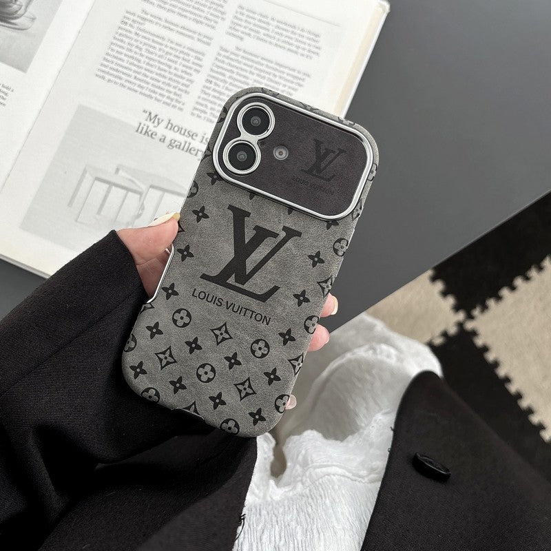 Custodia per iPhone in pelle di lusso color marrone e nero