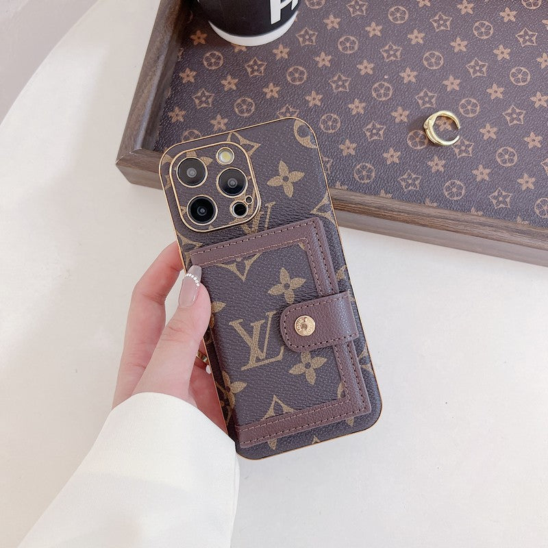 Luxuriöse klassische Farb-Kartenetui iPhone Hülle