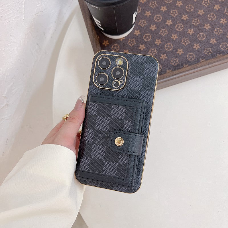 Luxuriöse klassische Farb-Kartenetui iPhone Hülle