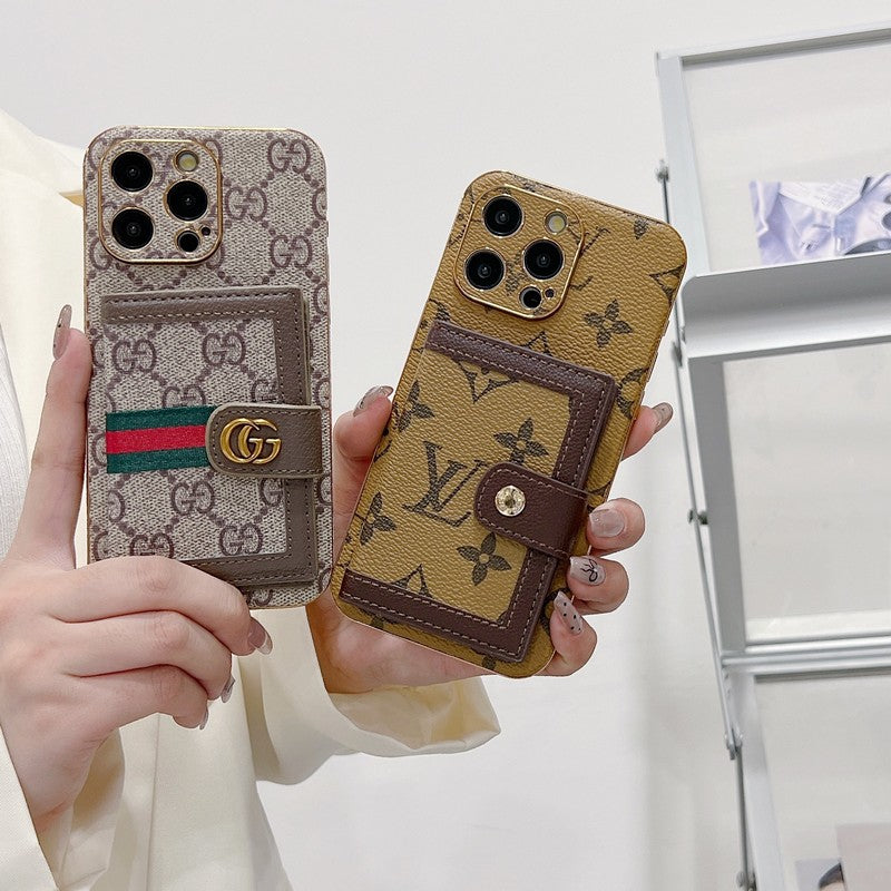 Luxuriöse klassische Farb-Kartenetui iPhone Hülle