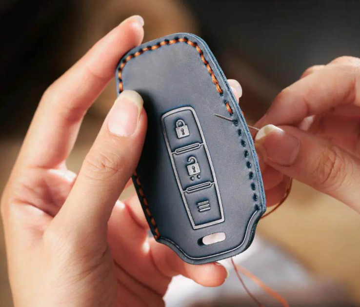 Custodia per chiave Mercedes in pelle pieno fiore