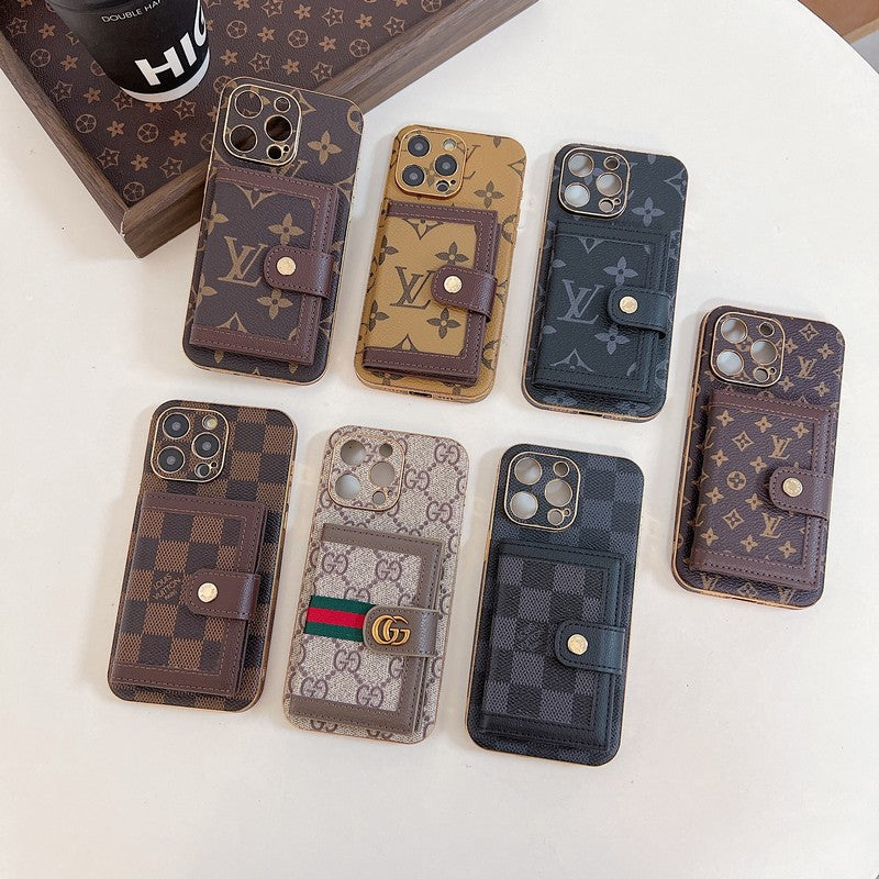 Luxuriöse klassische Farb-Kartenetui iPhone Hülle