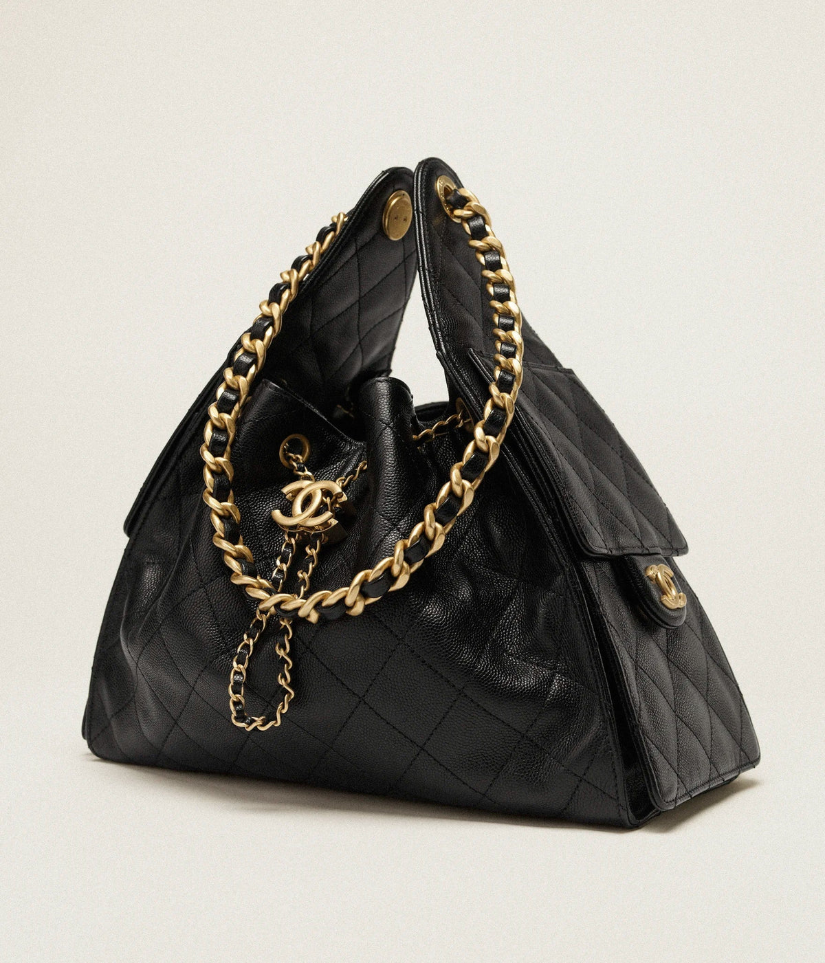 CL 25 Small Handbag Grained Calfskin & Gold-Tone Metal Bag
