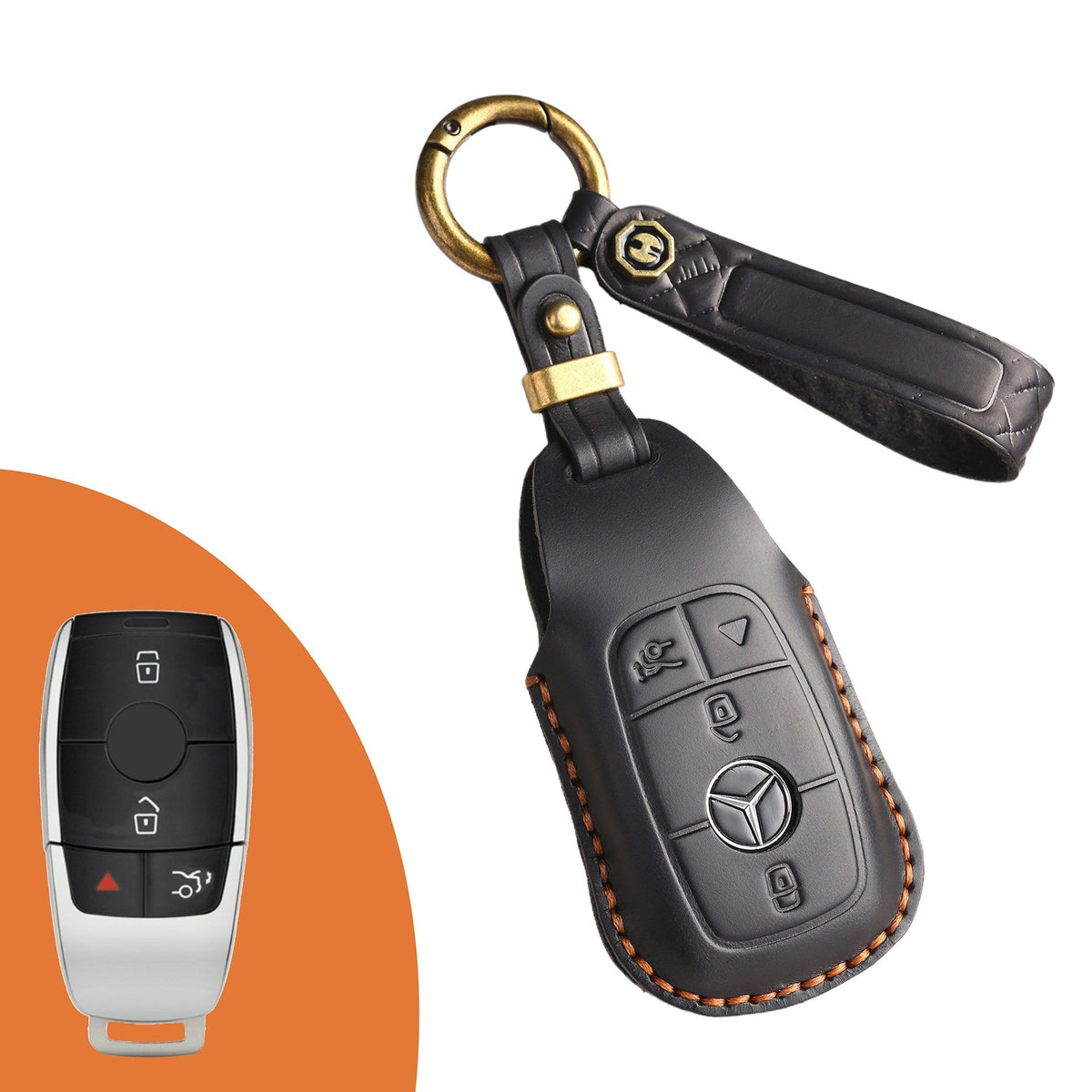 Custodia per chiave Mercedes in pelle pieno fiore